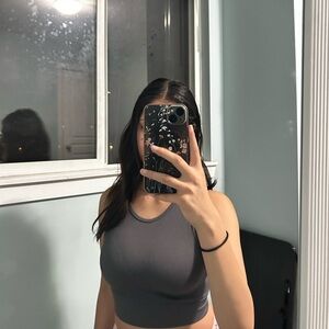 charcoal crop top